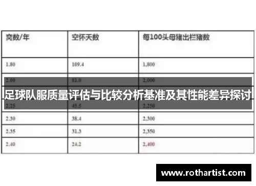 足球队服质量评估与比较分析基准及其性能差异探讨